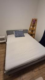 Bed + matras (160x200), Huis en Inrichting, Slaapkamer | Bedden, Ophalen, Eenpersoons, Wit, 160 cm