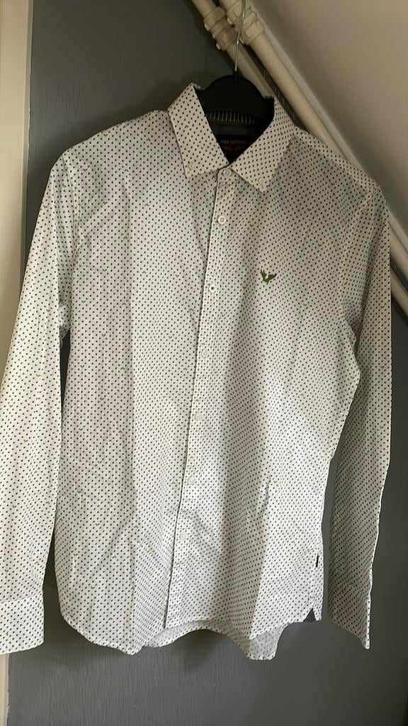 PME LEGEND. OVERHEMD WIT MET GROEN EN ZWART, Kleding | Heren, Overhemden, Ophalen of Verzenden, Nieuw, Wit, Halswijdte 39/40 (M)