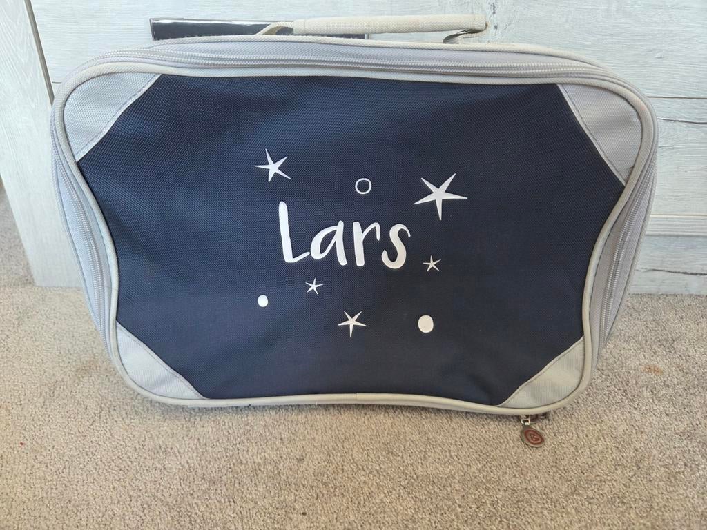 Reiskoffertje met naam Lars, Sieraden, Tassen en Uiterlijk, Toilettassen, Ophalen of Verzenden, Gebruikt, Blauw, Jongen