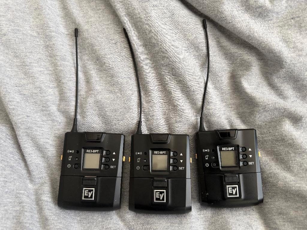 Electro Voice RE-3 beltpacks Frequentie 488-524 Mhz, Muziek en Instrumenten, Microfoons, Gebruikt, Overige typen, Draadloos, Ophalen of Verzenden