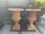 2 gietijzeren tuinvazen bloempotten, Tuin en Terras, Tuinvazen, Ophalen