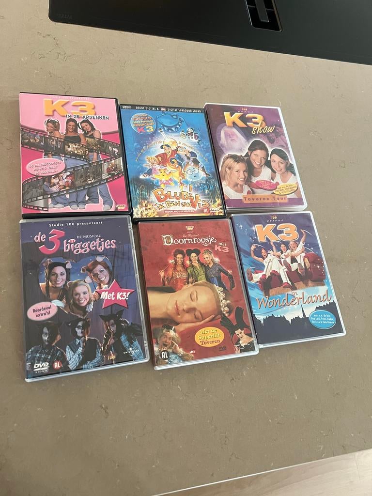 K3 DVD collectie: 6 films/musicals, Gebruikt, Alle leeftijden, Boxset, Ophalen of Verzenden