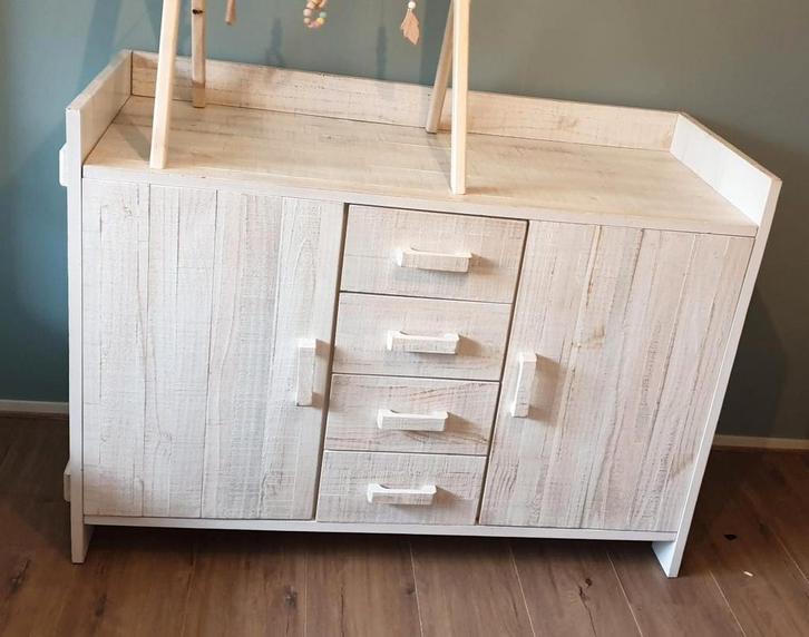 Witte XL commode met lades en deuren, Kinderen en Baby's, Kinderkamer | Commodes en Kasten, Gebruikt, Commode, 90 tot 105 cm, 100 cm of meer