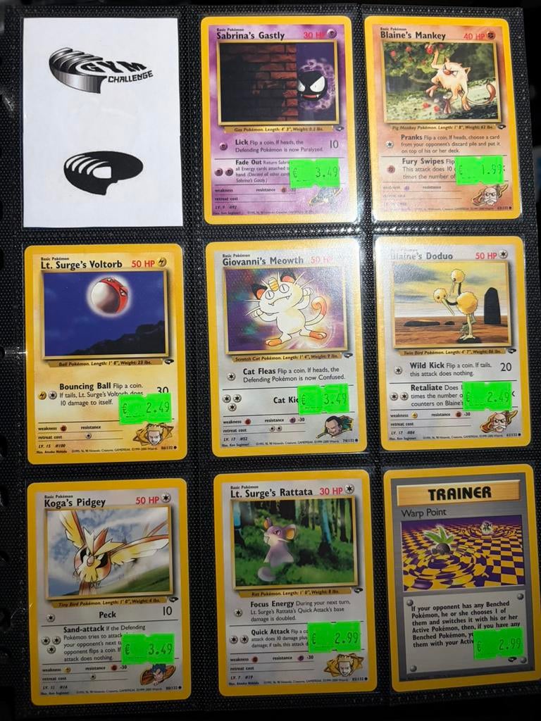 Vintage Gym Challenge Pokemon kaarten, Ophalen of Verzenden, Zo goed als nieuw, Meerdere kaarten
