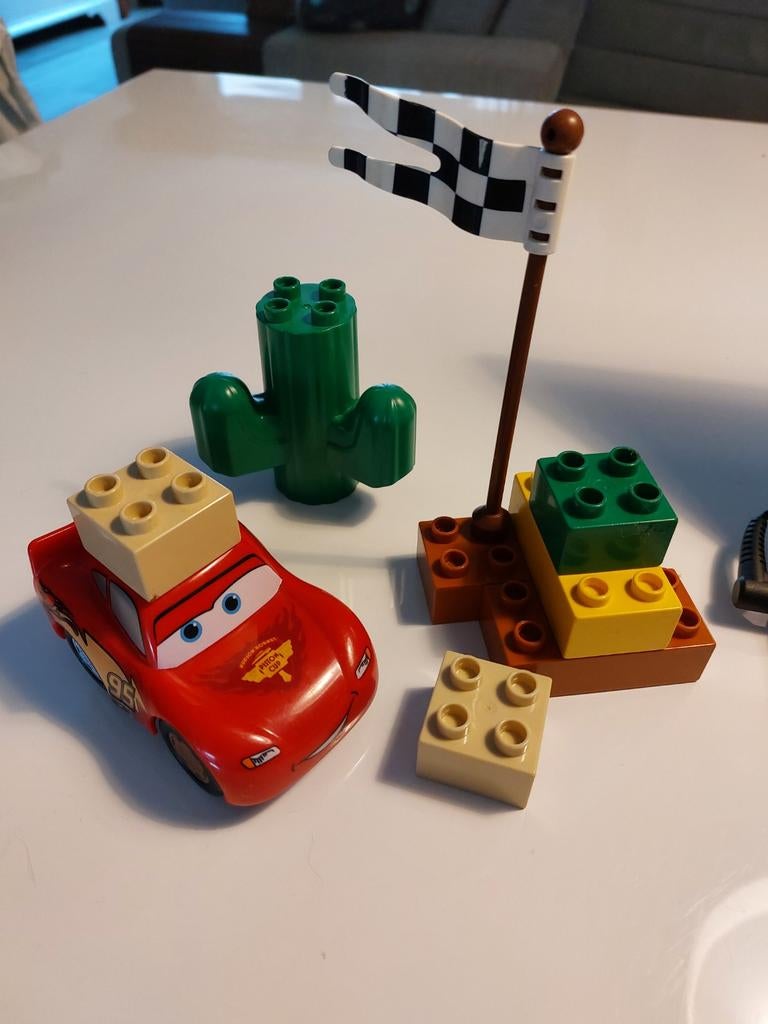 Lego Duplo Cars Bliksem McQueen 5813 met extra blokken, Gebruikt, Ophalen of Verzenden, Duplo, Complete set