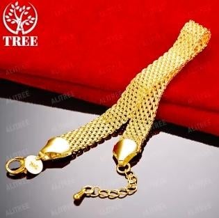 18K goud verguld elegante dames armband, Sieraden, Tassen en Uiterlijk, Armbanden, Ophalen of Verzenden, Nieuw, Goud, Overige materialen