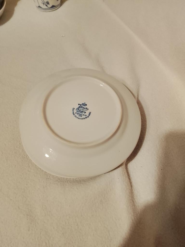 Jäger Eisenberg Blauw Saksisch Servies bordjes, Antiek en Kunst, Ophalen of Verzenden