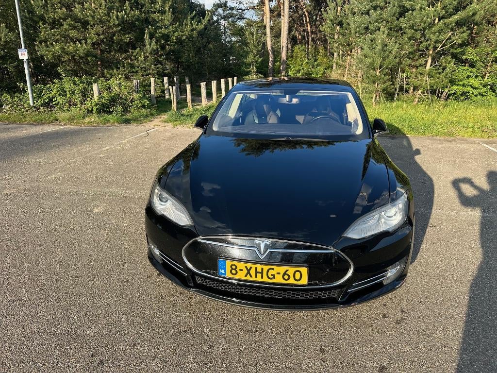 Tesla model S - 2014 - nieuwe accu - gratis superchargen, Achterwielaandrijving, Zwart, Automatische klimaatregeling, Model S