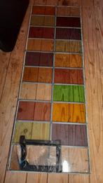 Authentiek glas-in-lood raam, 50+ jaar oud, met defecten, Gevelraam of Ruit, Gebruikt, 80 tot 120 cm, Ophalen of Verzenden