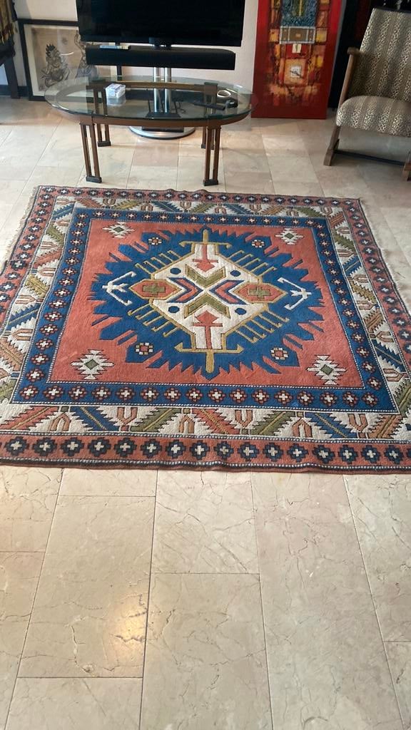 Kazak handgeknoopt tapijt, Gebruikt, Overige kleuren, 200 cm of meer, Artdeco