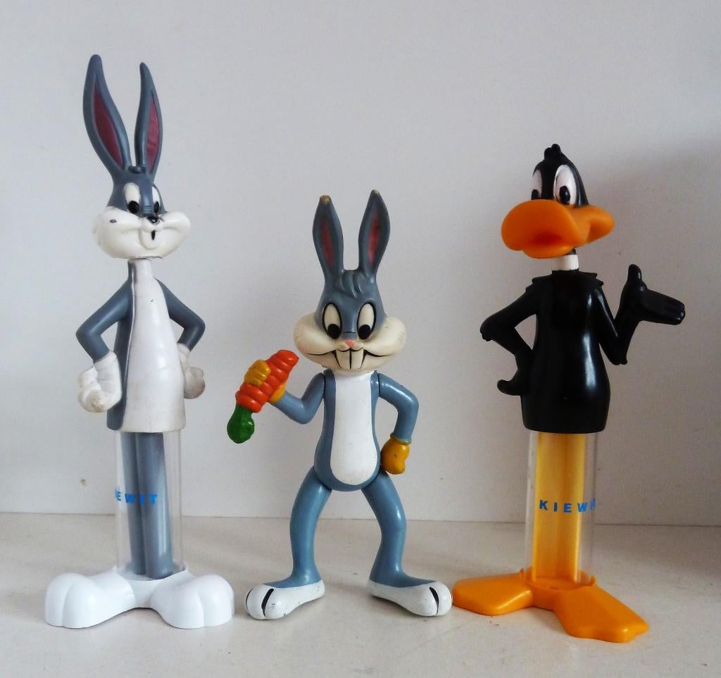 2 x Bugs Bunny en 1 Daffy Duck Jamin snoepdispenser Dakin, Ophalen of Verzenden, Gebruikt, Film, Actiefiguur of Pop