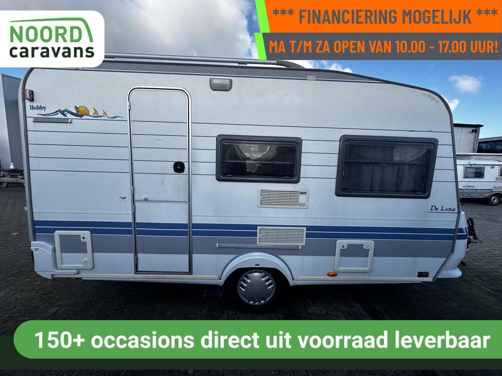 Hobby 400 SF DE LUXE DWARSBED,TOILET,TREINZIT, FIETSENDRAGER, Caravans en Kamperen, Caravans, Mover, Hobby, Bedrijf, 750 - 1000 kg