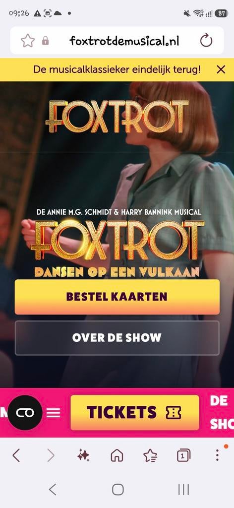 Musical Foxtrot 25 april 2026 te Eindhoven met borrel!, Tickets en Kaartjes, Twee personen, April, Arrangement