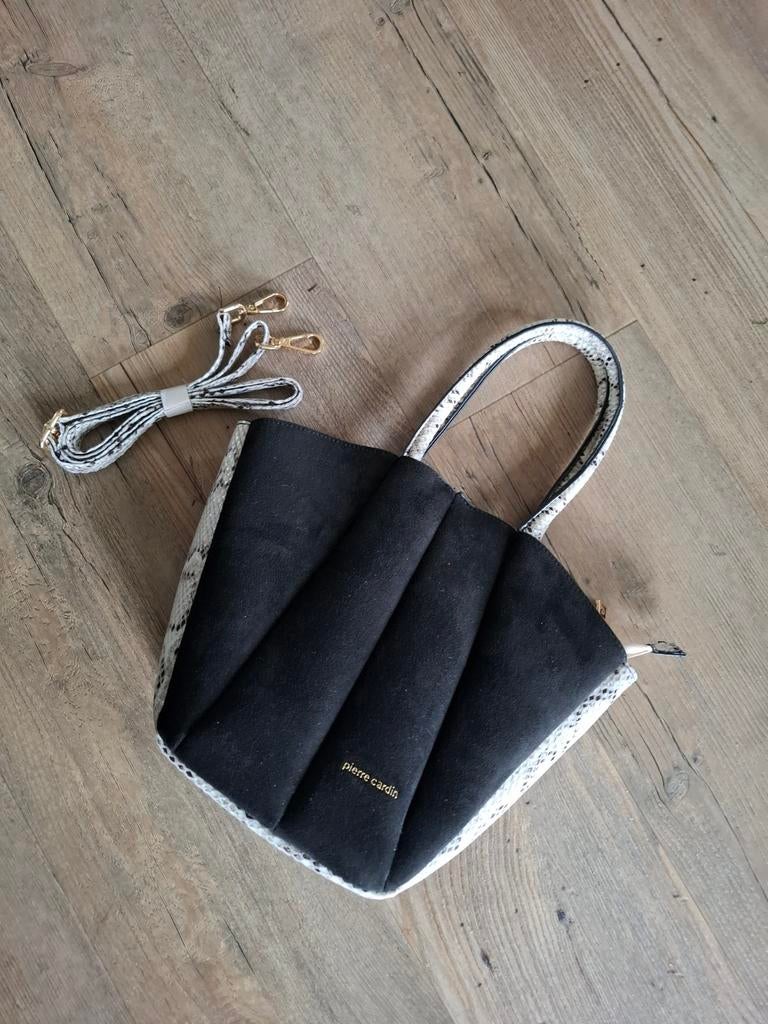 NIEUW!!!!  zwart/witte schoudertas van PIERRE CARDIN, Ophalen of Verzenden, Nieuw, Zwart