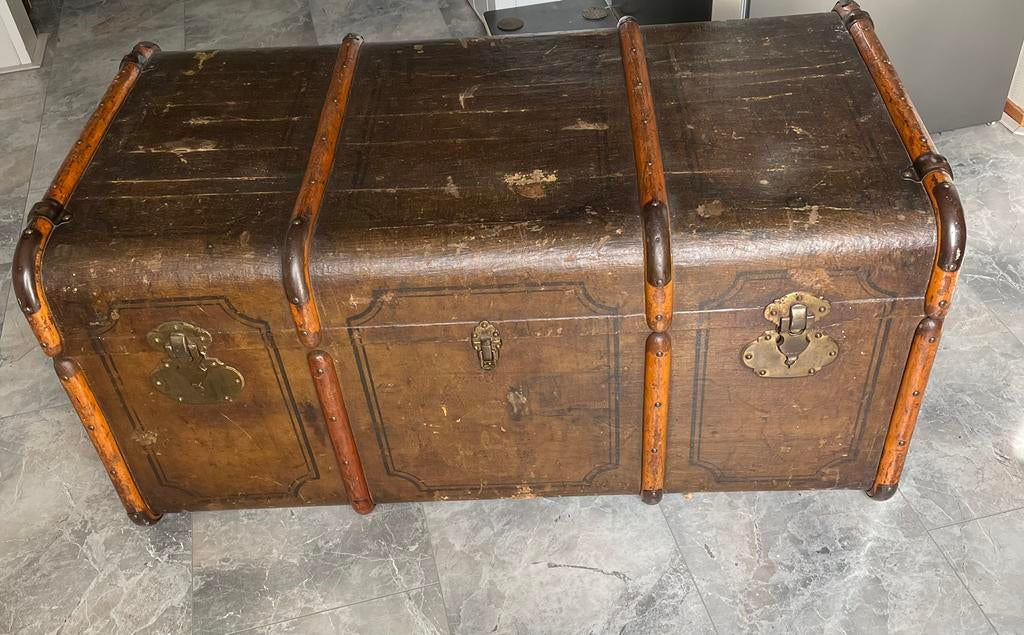 Te koop oude hutkoffer, Ophalen, Gebruikt, 100 tot 150 cm, 50 tot 75 cm