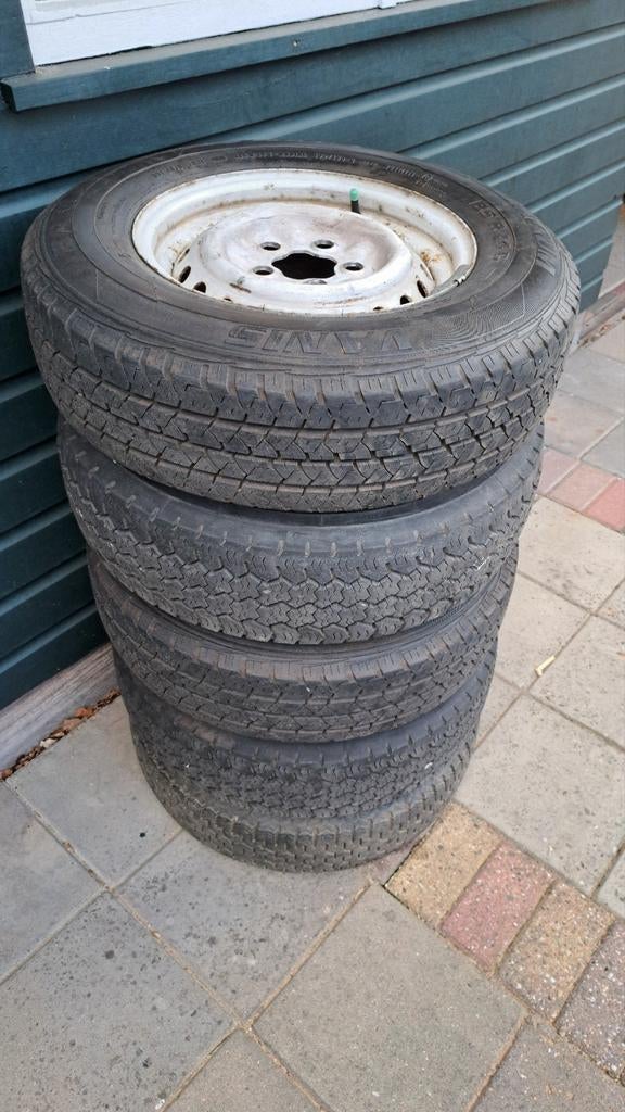 5 stalen velgen met banden Volkswagen T3, Auto-onderdelen, Banden en Velgen, Ophalen, 14 inch, Banden en Velgen, 185 mm