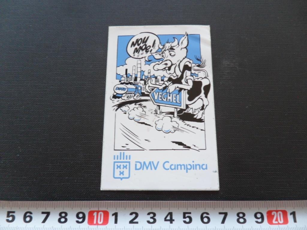 sticker DMV campina strip koe melk fabriek veghel, Verzamelen, Stickers, Ophalen, Zo goed als nieuw