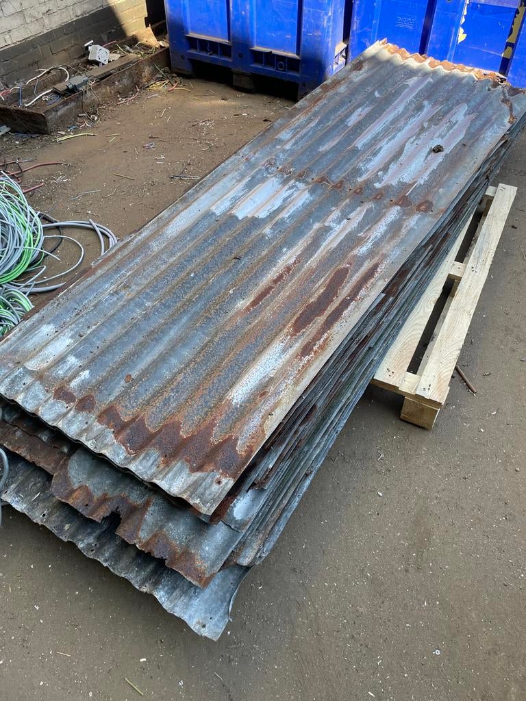 Vintage Zinken Golfplaten - Ideaal voor Mancave of Decoratie, Doe-het-zelf en Verbouw, Dakpannen en Dakbedekking, Gebruikt, Ophalen of Verzenden