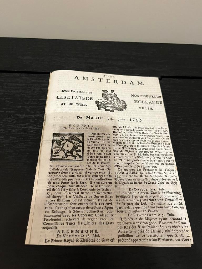 Antieke krant, Verzamelen, Ophalen of Verzenden, Voor 1920, Krant