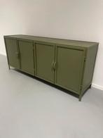 Dressoir 180 cm breed Metaal 4 groen deuren  voorraad, Metaal dressoir  groen 4 deuren snel te leveren laagste prijs, 150 tot 200 cm