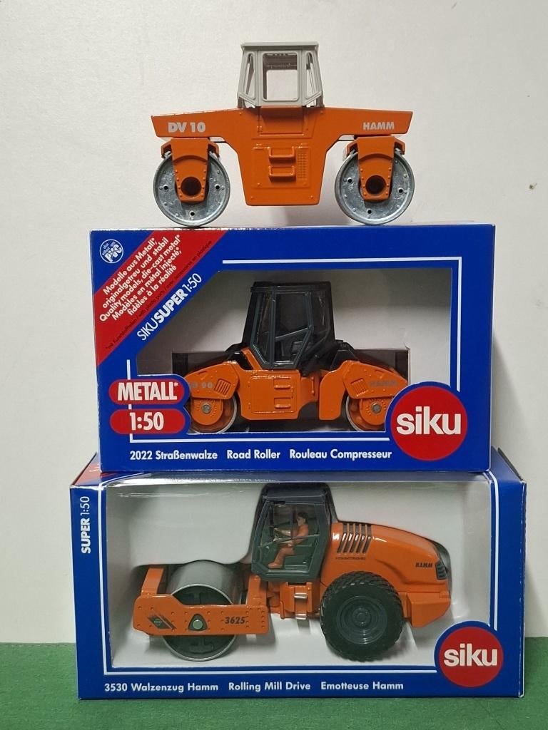 Hamm walzen Siku 1/50  als nieuw, Ophalen of Verzenden, Zo goed als nieuw, Overige typen, SIKU