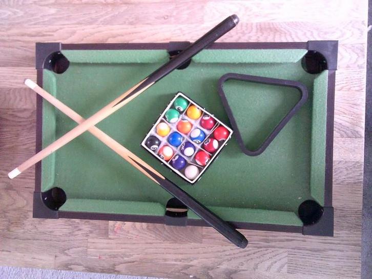 MINI Pooltafel tafelmodel ca.51cm man cave, Sport en Fitness, Biljarten en Poolen, Gebruikt, Pooltafel, Ophalen