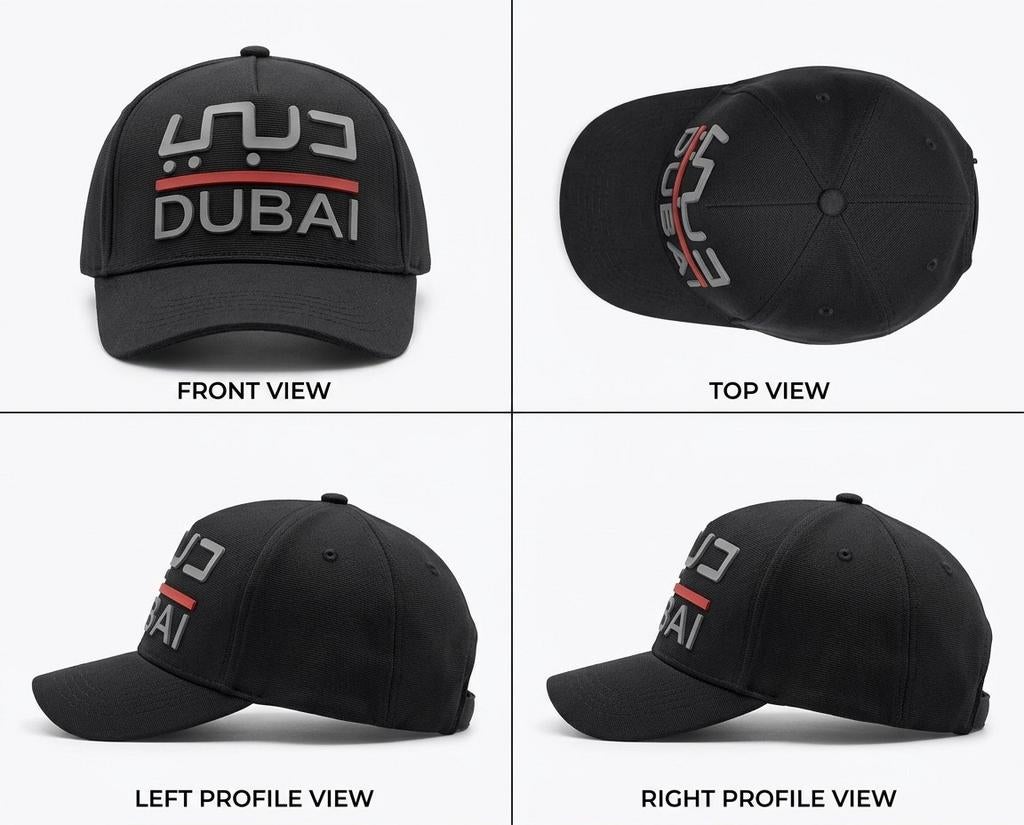 Zwarte Dubai Pet - Stijlvol en Comfortabel, Onbekend, Nieuw, Pet, One size fits all