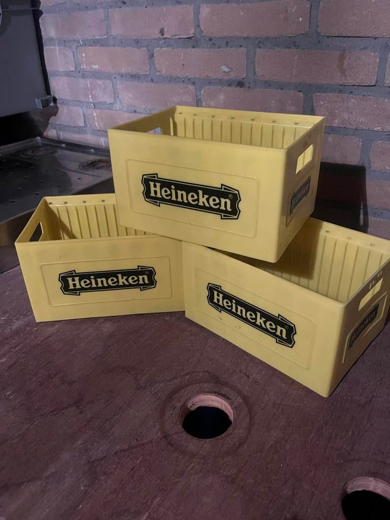 Heineken mini kratjes - Geel - 50 stuks, Verzamelen, Biermerken, Ophalen of Verzenden, Gebruikt, Heineken