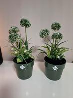 2x Elho bloempot groen met kunstplanten, Kunststof, Rond, Ophalen of Verzenden, Zo goed als nieuw