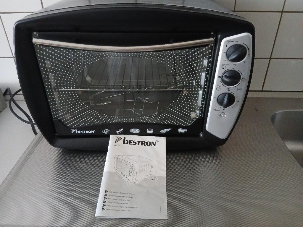 Grill bakoven paar keer gebruikt merk Bestron!, Hete lucht, Zo goed als nieuw, Oven met grill, Draaiplateau