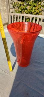 Fel Oranje Glazen Vaas met Belletjes - Uniek Design, Ophalen