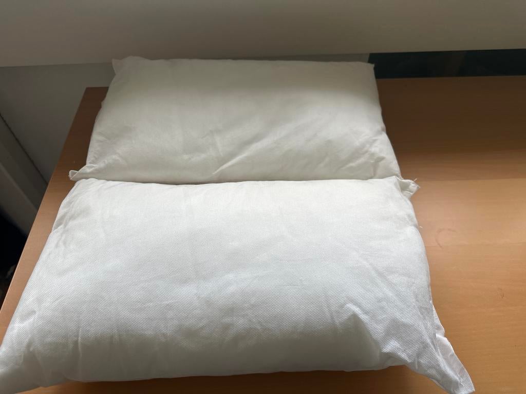 Twee witte binnenkussens - nieuw 50x30, Huis en Inrichting, Woonaccessoires | Kussens, Ophalen, Nieuw, Wit, Rechthoekig