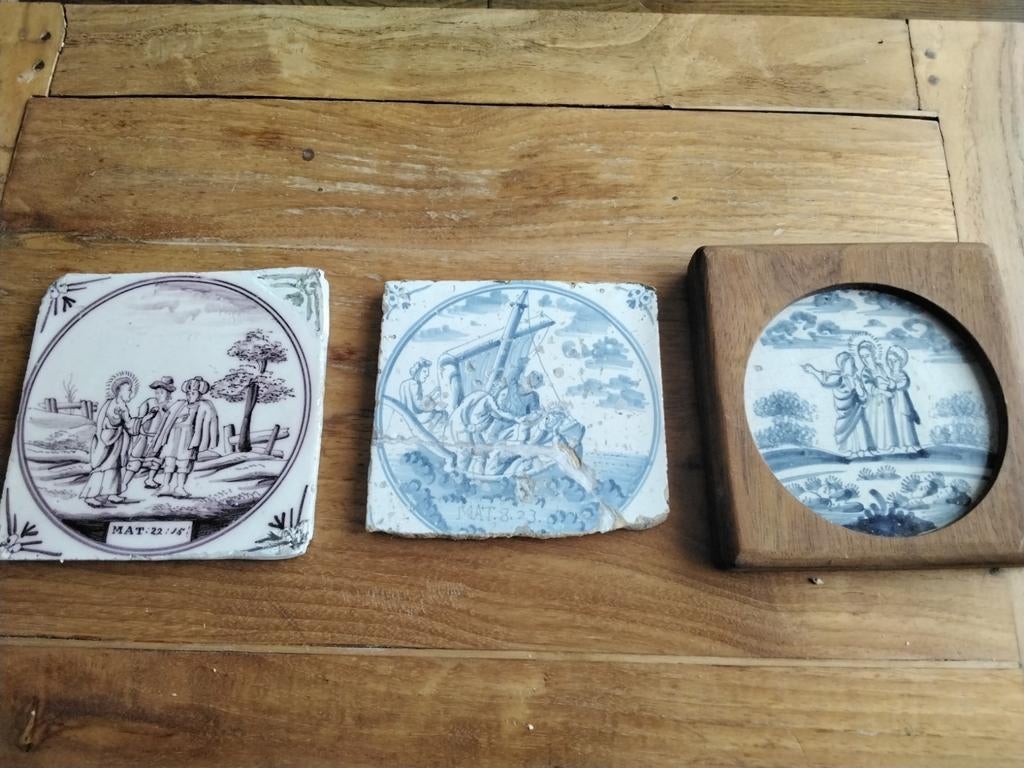 bijbel tegels  ongeveer 1820  19 eeuw, Antiek en Kunst, Antiek | Wandborden en Tegels, Ophalen of Verzenden