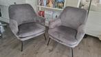 Design fauteuils velvet donkergrijs  nieuwstaat, Ophalen, Design, Nieuw, 75 tot 100 cm