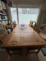 Mexicaans eiken eettafel met 6 stoelen, Huis en Inrichting, Tafels | Eettafels, Ophalen, Gebruikt, 100 tot 150 cm, 200 cm of meer