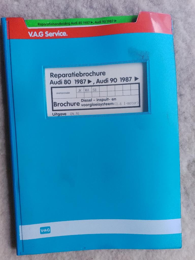 Werkplaatsboeken Audi 80 B3 1.6 diesel + TD inspuit + gloei, Ophalen of Verzenden, Zo goed als nieuw, Audi