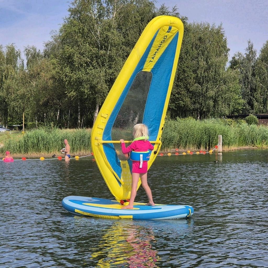 Windsurfset beginners kind opblaasbaar, windsurfsup, Watersport en Boten, Windsurfen, Gebruikt, Complete set, Minder dan 250 cm