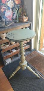 Prachtig groen Frans houten bijzet wijn tafeltje tafel, Ophalen of Verzenden