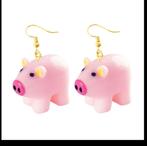Leuke Roze Varkentjes Oorbellen - Nieuw, Sieraden, Tassen en Uiterlijk, Oorbellen, Overige materialen, Hangers, Nieuw, Ophalen of Verzenden