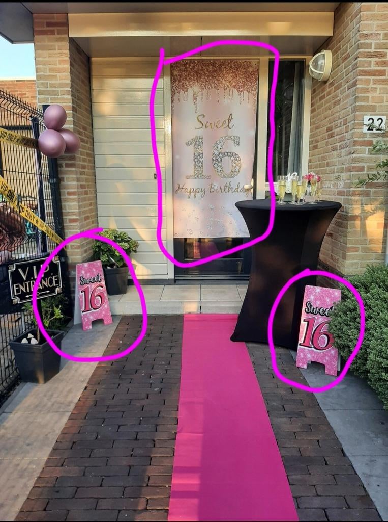 Sweet Sixteen versieringen., Ophalen of Verzenden