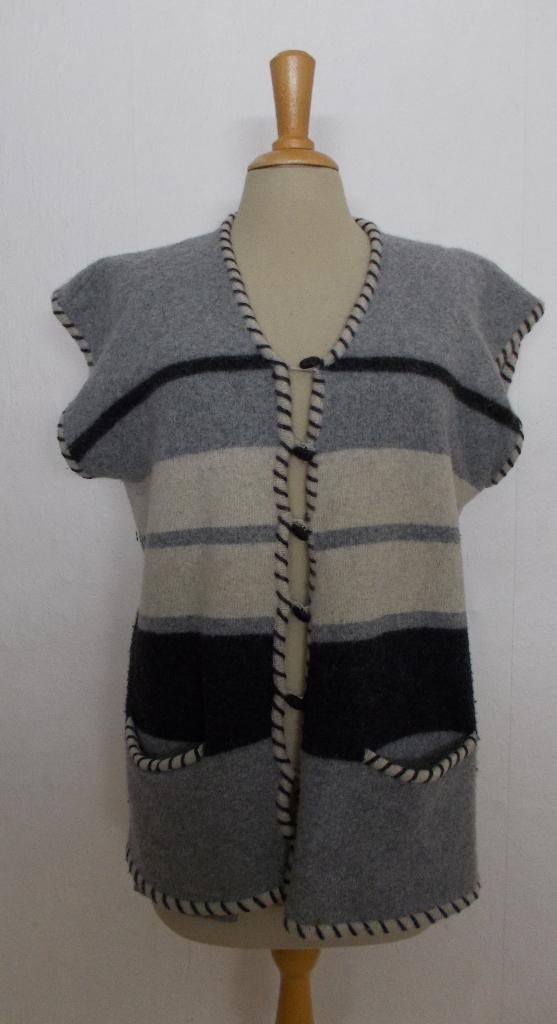 Zacht soepel en warm angora/wol mix vest/gilet! L, Ophalen of Verzenden, Zo goed als nieuw, Maat 42/44 (L), Grijs