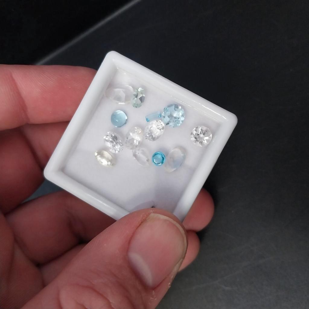 Mix lot verschillende topasen blauw en wit, Ophalen of Verzenden