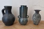 Drie leuke kleine vazen (zwart en blauw), Huis en Inrichting, Woonaccessoires | Vazen, Ophalen, Overige kleuren, Aardewerk of Porselein