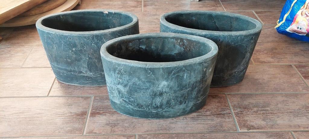 3 bloempotten, Tuin en Terras, Bloempotten, Ophalen of Verzenden, Overige vormen, Aardewerk, Minder dan 40 cm