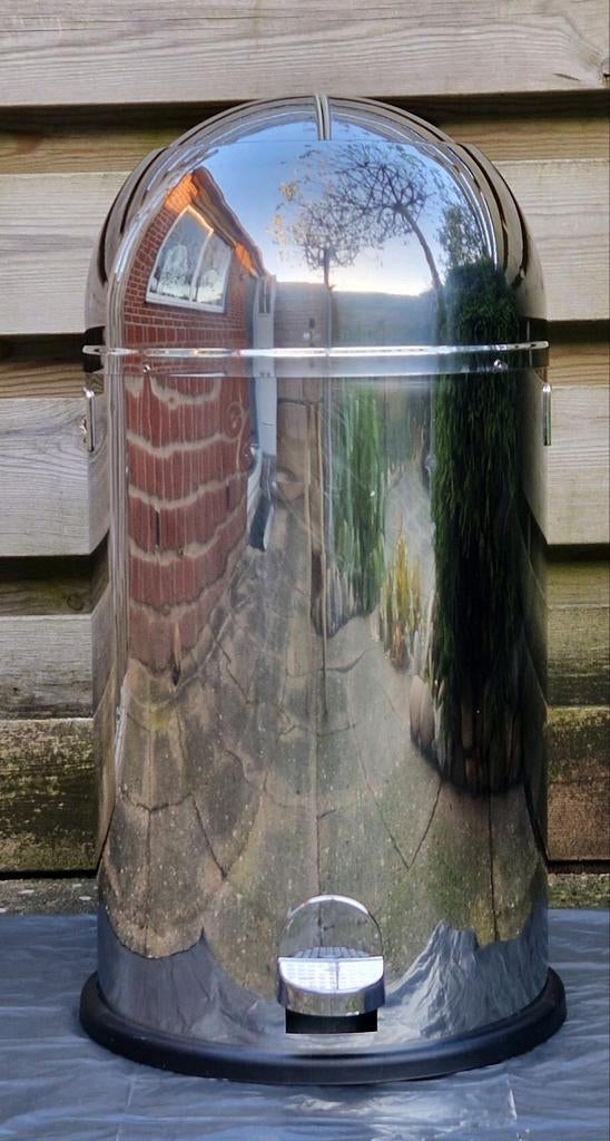 Wesco RVS prullenbak, Ophalen, Gebruikt, Met pedaal, 50 tot 75 cm