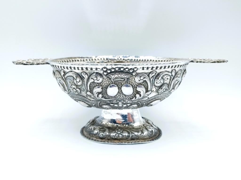 Zilveren brandewijnkom, Obbe Ydema, Sneek, 1766, Antiek en Kunst, Verzenden, Zilver