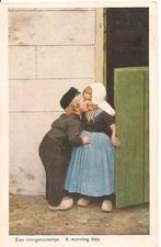 Een morgenzoentje  Zeeland., Ophalen of Verzenden, 1920 tot 1940, Gelopen, Zeeland