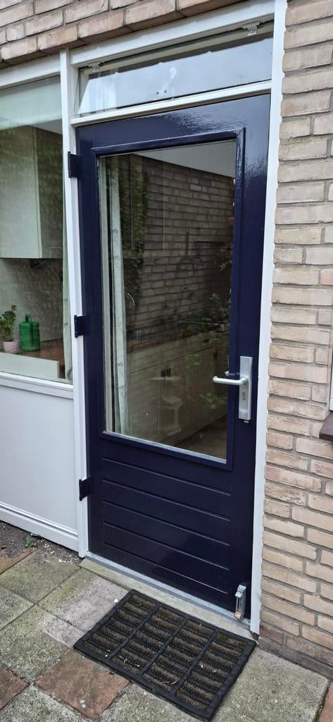 Achterdeur met glas, 88x200 cm, Doe-het-zelf en Verbouw, Deuren en Horren, Ophalen