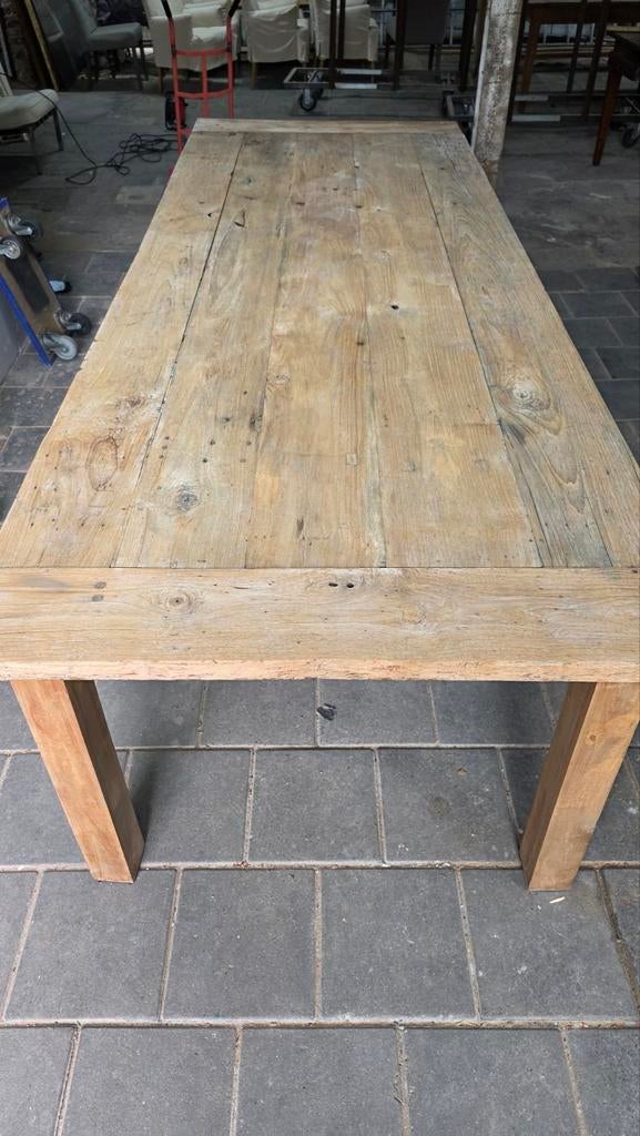 Boerentafel 300x109x80 cm geweldig mooi geleefd blad, Ophalen, Gebruikt, 100 tot 150 cm, 200 cm of meer