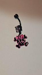 Navelpiercing met doodskop, Navelpiercing, Staal, Ophalen of Verzenden, Zo goed als nieuw